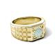 6 - Kellan 0.66 ct (6.50 mm) Opal Geometric Square Side Design Solitaire Men Band 