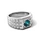 6 - Kellan 0.95 ct (6.50 mm) London Blue Topaz Geometric Square Side Design Solitaire Men Band 