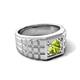 6 - Kellan 1.10 ct (6.50 mm) Peridot Geometric Square Side Design Solitaire Men Band 