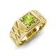 4 - Jabari 1.10 ct (6.50 mm) Peridot Criss Cross Design Shank Solitaire Men Band 