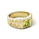 5 - Jabari 1.10 ct (6.50 mm) Peridot Criss Cross Design Shank Solitaire Men Band 