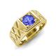 4 - Jabari 0.92 ct (6.50 mm) Tanzanite Criss Cross Design Shank Solitaire Men Band 