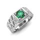 4 - Jabari 1.00 ct (6.50 mm) Lab Created Alexandrite Criss Cross Design Shank Solitaire Men Band 