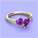 3 - Sasha Heart & Pear Shape Amethyst 2 Stone Duo Ring 