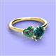 3 - Sasha Heart Shape Lab Created Alexandrite & Pear Shape London Blue Topaz 2 Stone Duo Ring 