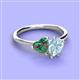 3 - Sasha Heart Shape Lab Created Alexandrite & Pear Shape Aquamarine 2 Stone Duo Ring 