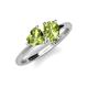 4 - Sasha Heart & Pear Shape Peridot 2 Stone Duo Ring 