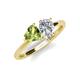 4 - Sasha IGI Certified Pear Shape Lab Grown Diamond & Heart Shape Peridot 2 Stone Duo Ring 