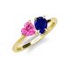 4 - Sasha Heart & Pear Shape Created Pink Sapphire & Created Blue Sapphire 2 Stone Duo Ring 
