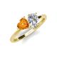 4 - Sasha GIA Certified Pear Shape Diamond & Heart Shape Citrine 2 Stone Duo Ring 