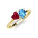 4 - Sasha Heart Shape Lab Created Ruby & Pear Shape Blue Topaz 2 Stone Duo Ring 