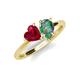4 - Sasha Heart & Pear Shape Created Ruby & Created Alexandrite 2 Stone Duo Ring 