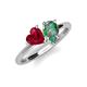 4 - Sasha Heart & Pear Shape Created Ruby & Created Alexandrite 2 Stone Duo Ring 