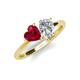 4 - Sasha IGI Certified Pear Shape Lab Grown Diamond & Heart Shape Lab Created Ruby 2 Stone Duo Ring 