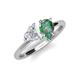 4 - Sasha Heart & Pear Shape Created White Sapphire & Created Alexandrite 2 Stone Duo Ring 