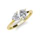 4 - Sasha IGI Certified Pear Shape Lab Grown Diamond & Heart Shape Lab Created White Sapphire 2 Stone Duo Ring 