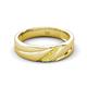 3 - Amani Yellow Diamond Angled Brushed and Polished Finish Men Three Stone Wedding Band (6 mm) 