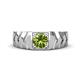 1 - Darius 1.10 ct Peridot V Pattern Solitaire Men Band (6 mm) 