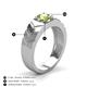 3 - Darius 1.10 ct Peridot V Pattern Solitaire Men Band (6 mm) 