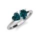 4 - Sasha Heart & Pear Shape London Blue Topaz 2 Stone Duo Ring 