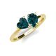 4 - Sasha Heart & Pear Shape London Blue Topaz 2 Stone Duo Ring 