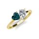 4 - Sasha Heart Shape London Blue Topaz & Pear Shape Forever Brilliant Moissanite 2 Stone Duo Ring 