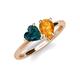 4 - Sasha Heart Shape London Blue Topaz & Pear Shape Citrine 2 Stone Duo Ring 