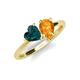 4 - Sasha Heart Shape London Blue Topaz & Pear Shape Citrine 2 Stone Duo Ring 