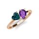 4 - Sasha Heart Shape London Blue Topaz & Pear Shape Amethyst 2 Stone Duo Ring 