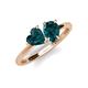 4 - Sasha Heart & Pear Shape London Blue Topaz 2 Stone Duo Ring 