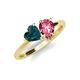 4 - Sasha Heart Shape London Blue Topaz & Pear Shape Pink Tourmaline 2 Stone Duo Ring 