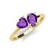 4 - Sasha Heart & Pear Shape Amethyst 2 Stone Duo Ring 