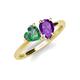 4 - Sasha Heart Shape Lab Created Alexandrite & Pear Shape Amethyst 2 Stone Duo Ring 