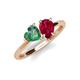 4 - Sasha Heart & Pear Shape Created Alexandrite & Created Ruby 2 Stone Duo Ring 