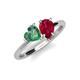 4 - Sasha Heart & Pear Shape Created Alexandrite & Created Ruby 2 Stone Duo Ring 