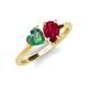 4 - Sasha Heart & Pear Shape Created Alexandrite & Created Ruby 2 Stone Duo Ring 