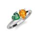 4 - Sasha Heart Shape Lab Created Alexandrite & Pear Shape Citrine 2 Stone Duo Ring 
