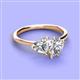 3 - Sasha GIA Certified Heart & Pear Shape Diamond 2 Stone Duo Ring 