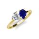 4 - Sasha IGI Certified Heart Shape Lab Grown Diamond & Pear Shape Lab Created Blue Sapphire 2 Stone Duo Ring 