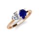 4 - Sasha IGI Certified Heart Shape Lab Grown Diamond & Pear Shape Lab Created Blue Sapphire 2 Stone Duo Ring 