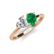4 - Sasha Heart Shape Forever One Moissanite & Pear Shape Lab Created Emerald 2 Stone Duo Ring 