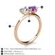 5 - Sasha GIA Certified Heart Shape Diamond & Pear Shape Amethyst Stone Duo Ring 