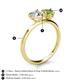 5 - Sasha IGI Certified Heart Shape Lab Grown Diamond & Pear Shape Peridot Stone Duo Ring 