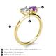 5 - Sasha IGI Certified Heart Shape Lab Grown Diamond & Pear Shape Amethyst Stone Duo Ring 