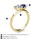 5 - Sasha Heart Shape Forever One Moissanite & Pear Shape Lab Created Blue Sapphire 2 Stone Duo Ring 