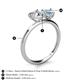 5 - Sasha Heart Shape Forever Brilliant Moissanite & Pear Shape Aquamarine 2 Stone Duo Ring 