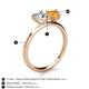 5 - Sasha Heart Shape Forever One Moissanite & Pear Shape Citrine 2 Stone Duo Ring 