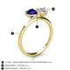 5 - Sasha Heart Shape Lab Created Blue Sapphire & Pear Shape Forever One Moissanite 2 Stone Duo Ring 