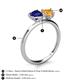 5 - Sasha Heart Shape Lab Created Blue Sapphire & Pear Shape Citrine 2 Stone Duo Ring 