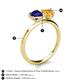 5 - Sasha Heart Shape Lab Created Blue Sapphire & Pear Shape Citrine 2 Stone Duo Ring 